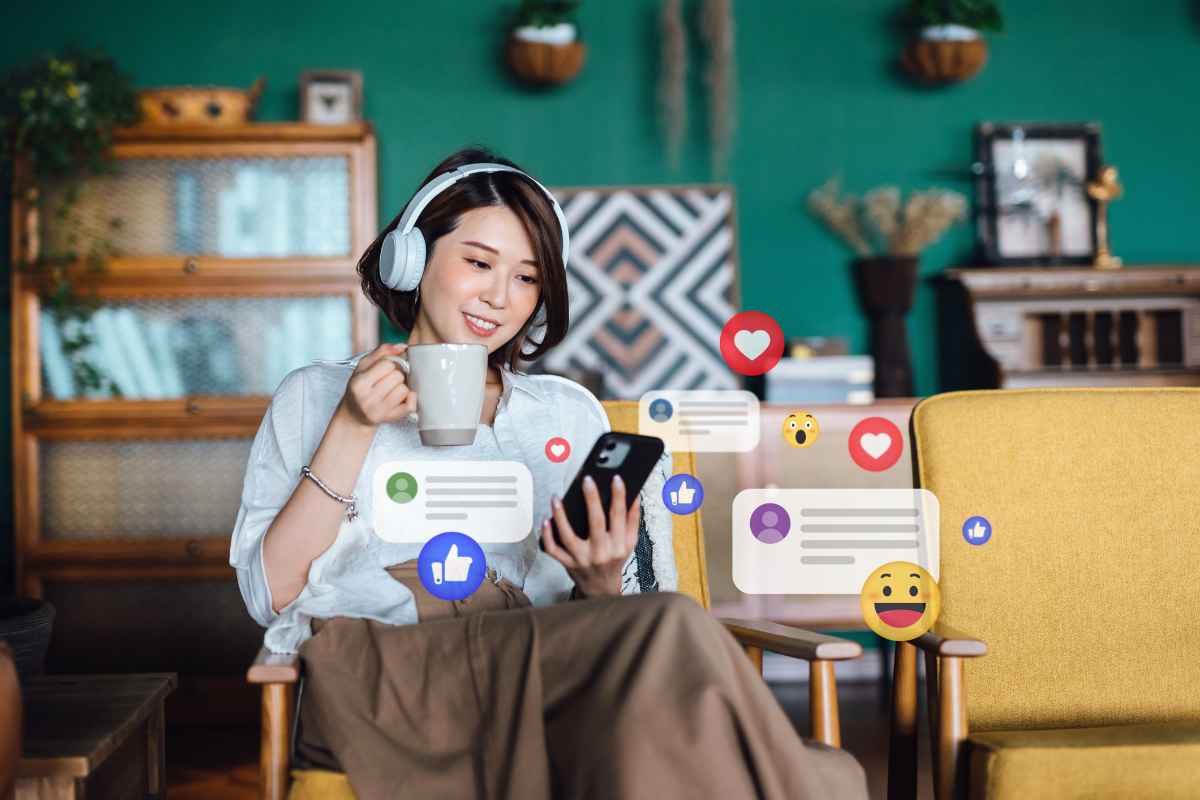 Checking social media